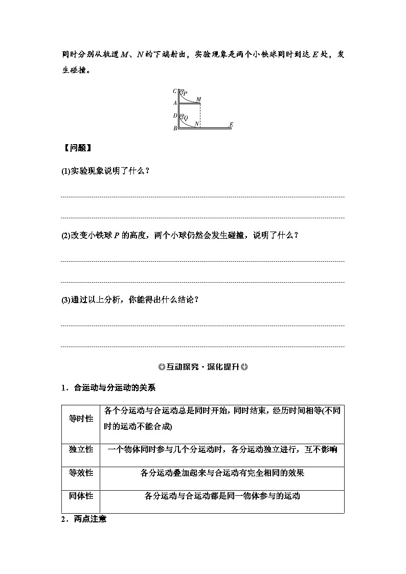 人教版高中物理必修第二册第5章第2节运动的合成与分解讲义第2页