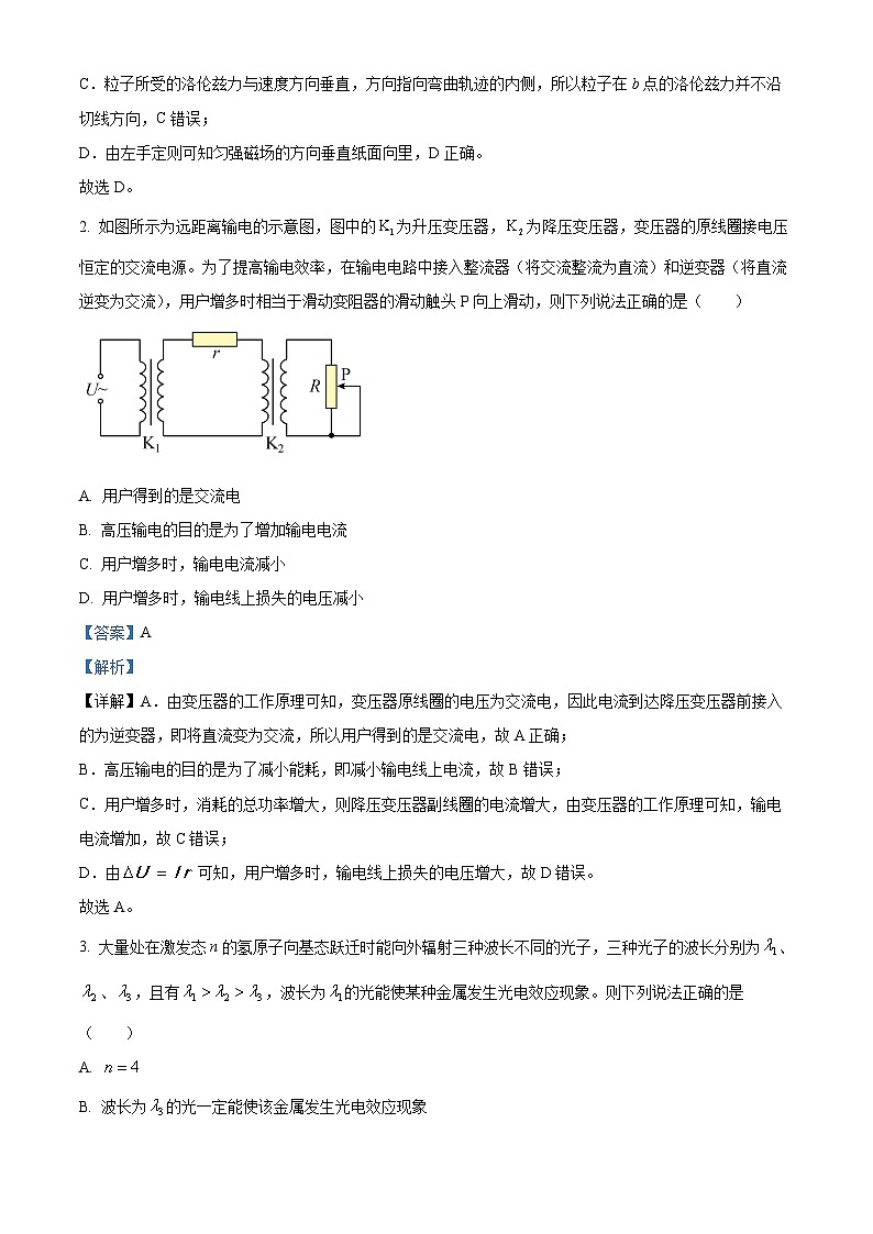 2024届河北省部分高中高三下学期二模物理试题（原卷版+解析版）02