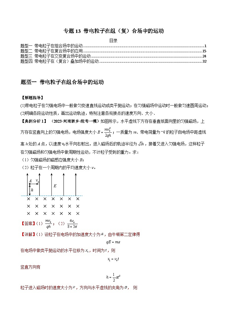 【二轮复习】高考物理专题13 带电粒子在组（题型专练）复合场中的运动.zip01