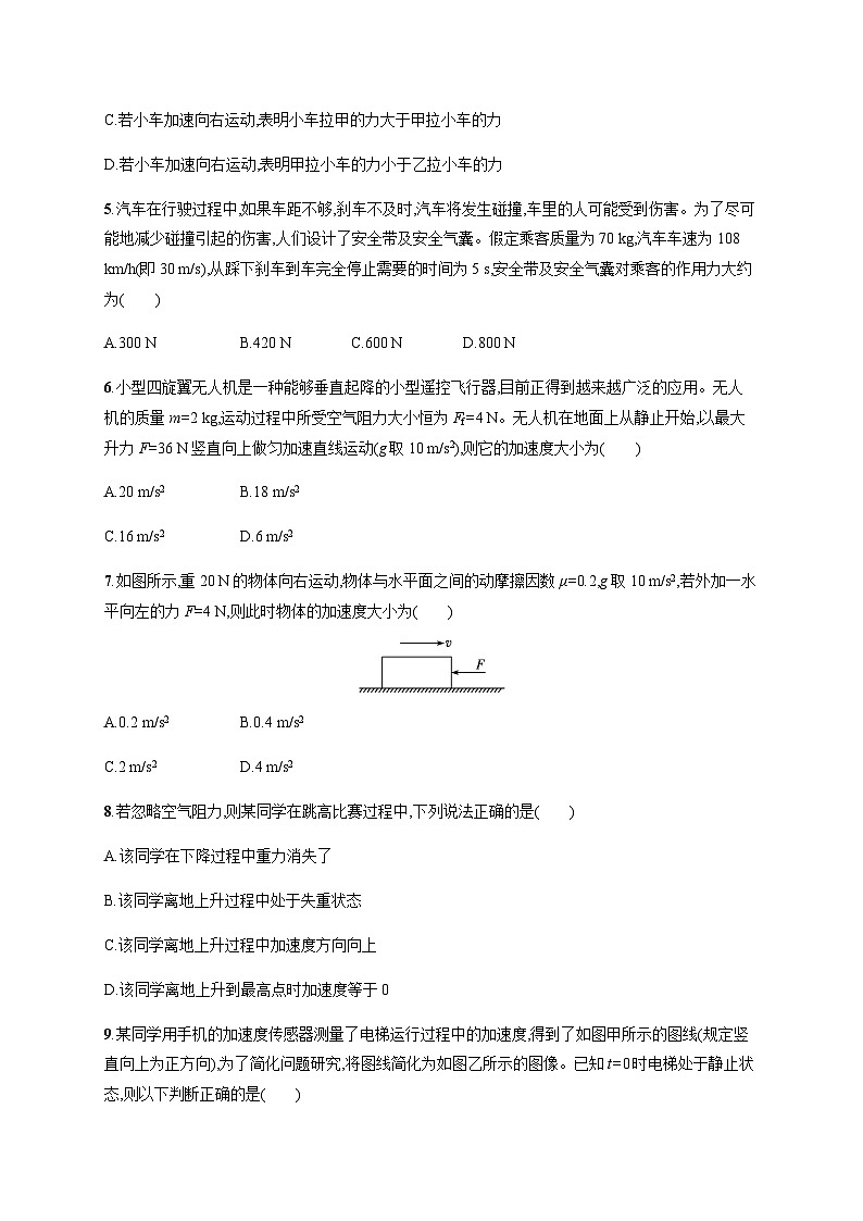 高中物理学考复习阶段检测卷3牛顿运动定律综合应用含答案第2页