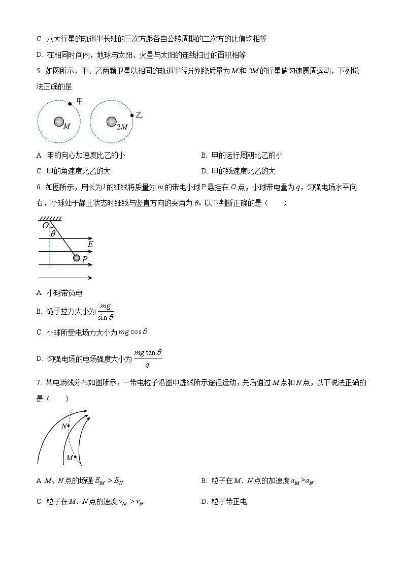 江苏省盐城市第一中学2023-2024学年高一下学期期中联考物理试题（原卷版+解析版）02