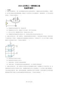 2024北京高三一模物理试题分类汇编：电磁学选择1