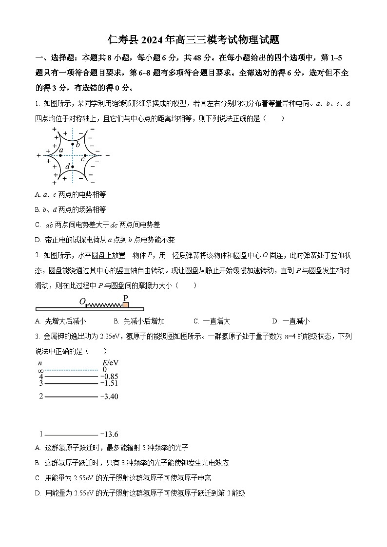 四川省仁寿县2024届高三下学期三诊物理试题（Word版附解析）01