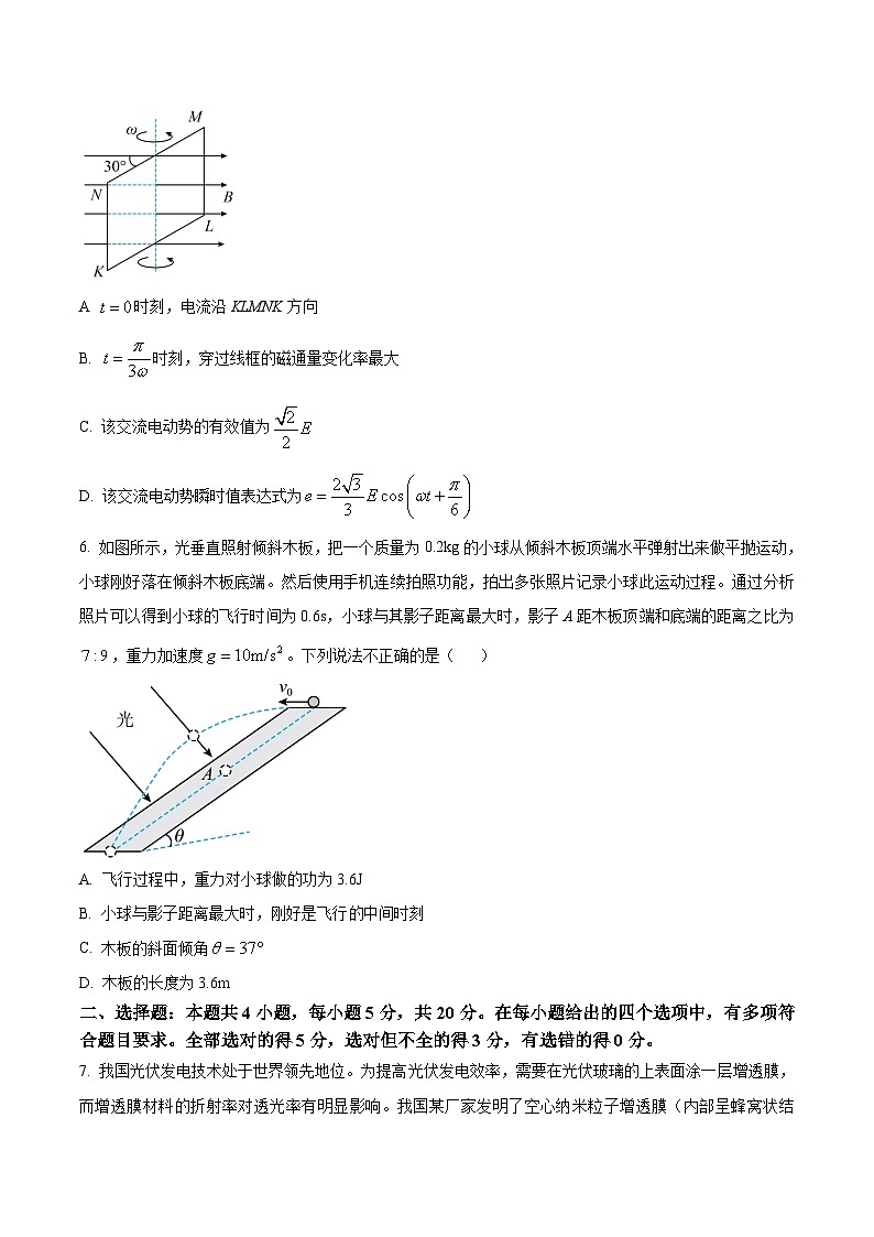 2024届湖南省岳阳市高三下学期模拟测试（三）物理试题（Word版）第3页
