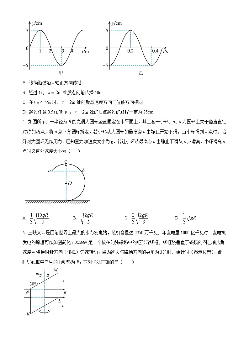 湖南省岳阳市2024届高三下学期三模物理试题 Word版无答案第2页