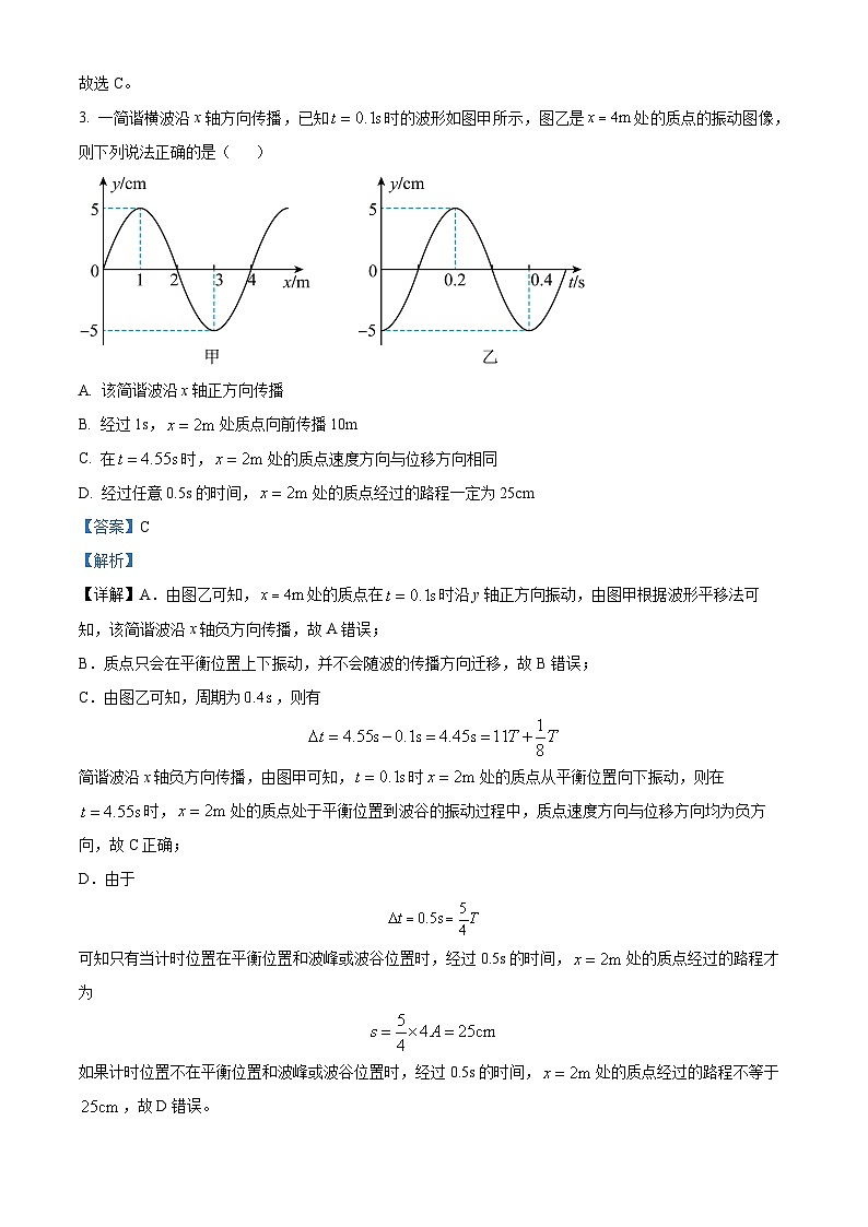 湖南省岳阳市2024届高三下学期三模物理试题 Word版含解析第3页