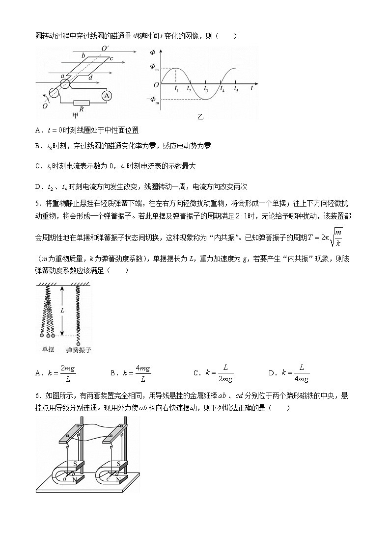 安徽省六安市叶集皖西当代中学2023-2024学年高二下学期5月期中物理试题02