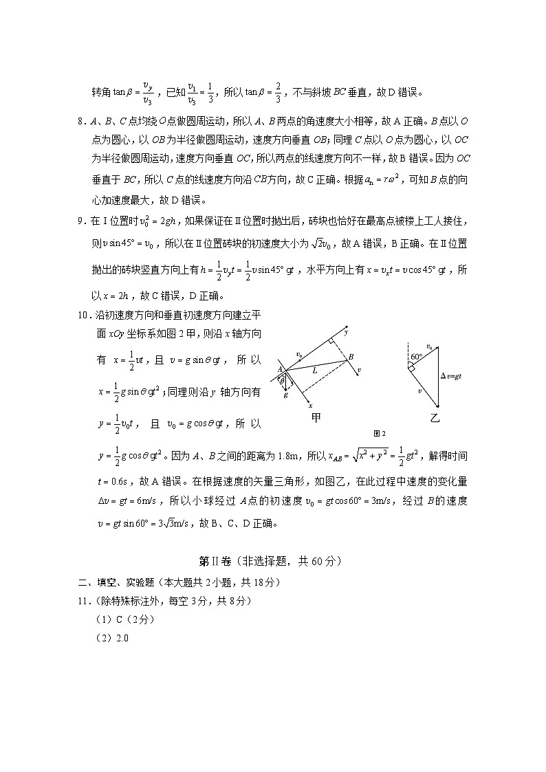 云南省昆明市五华区云南师范大学附属中学2023-2024学年高一下学期5月月考物理试题02