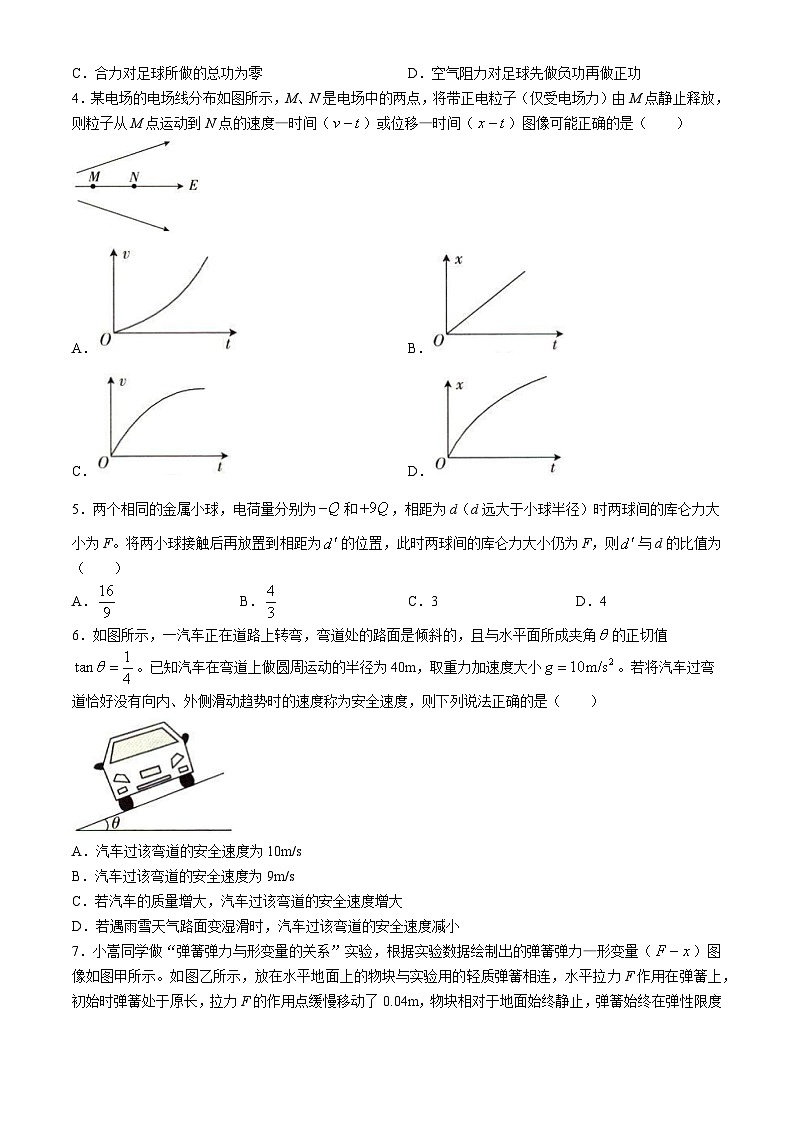 辽宁省抚顺市六校协作体2023-2024学年高一下学期5月联考物理试卷02