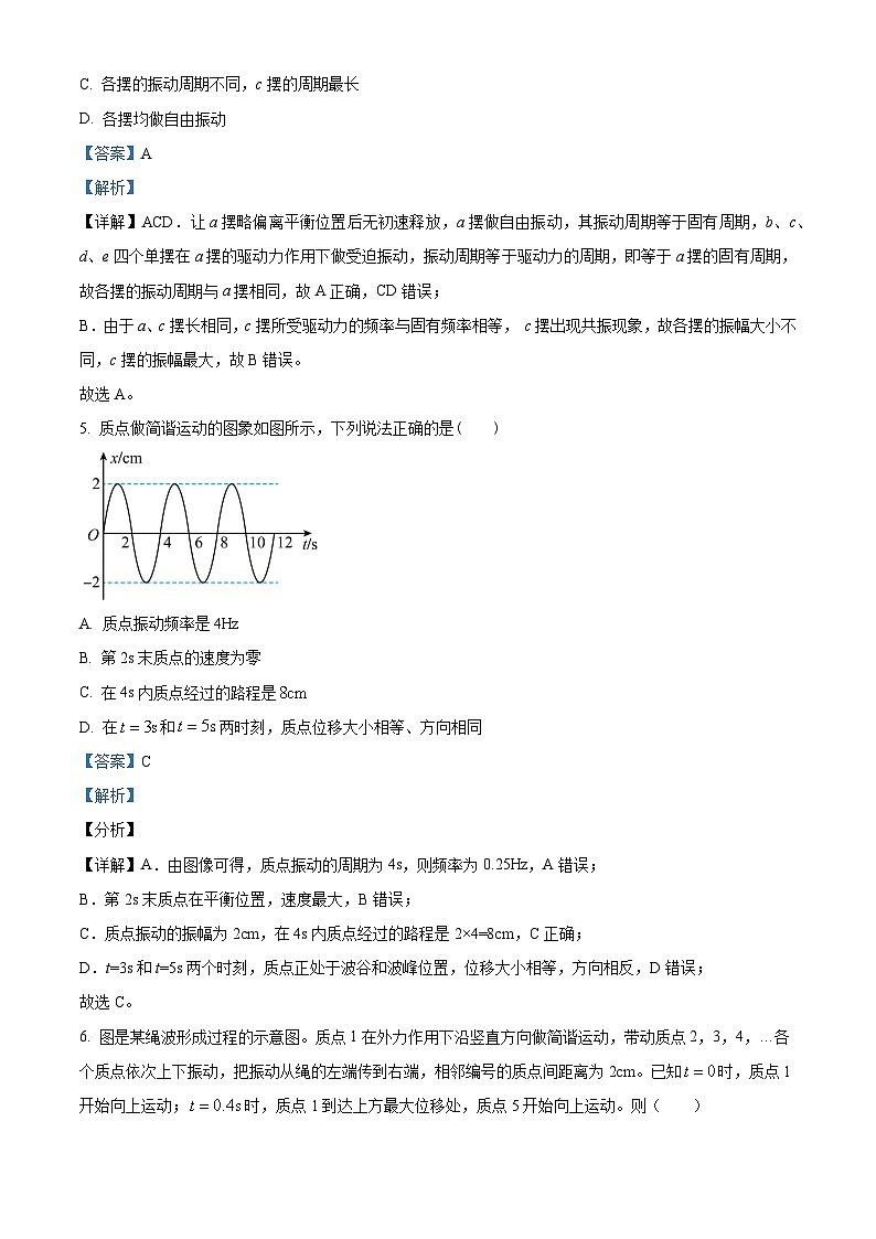 北京市第八十中学2023-2024学年高二下学期期中考试物理试题（原卷版+解析版）03