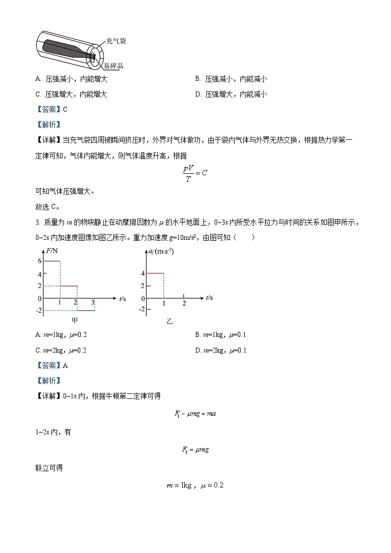 2024届山西省临汾市高三下学期适应性训练考试（三）理科综合试题-高中物理（原卷版+解析版）02