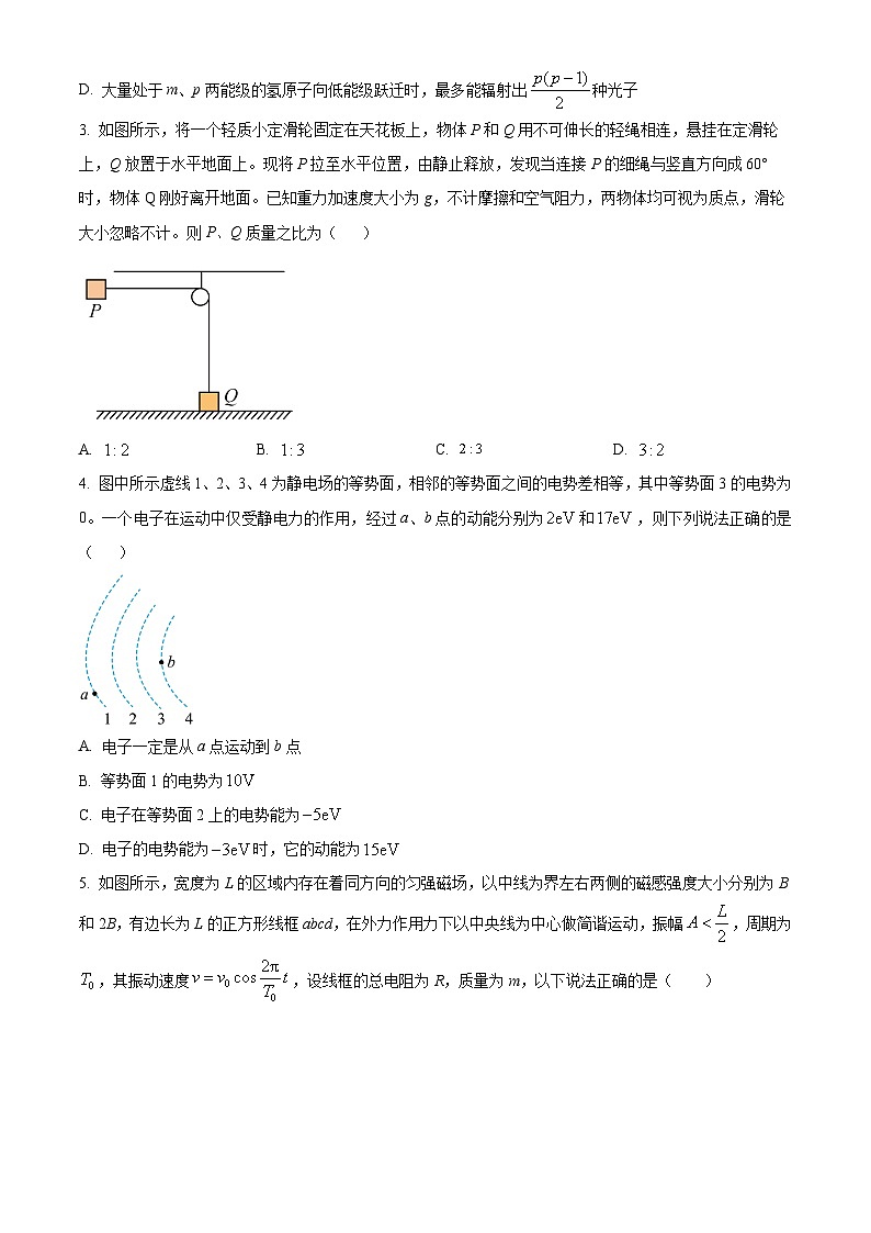 2024届陕西省商洛市高三下学期第三次尖子生学情诊断考试理综试题-高中物理（原卷版+解析版）02