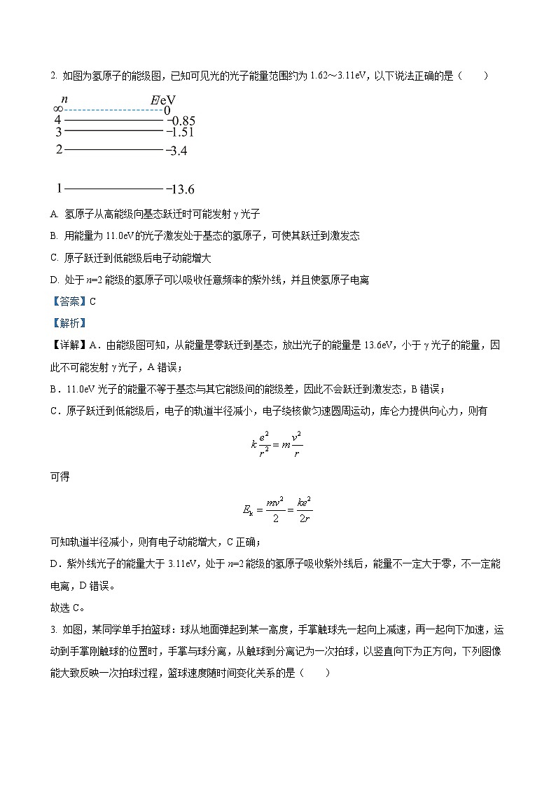 黑龙江省齐齐哈尔市2023-2024学年高三下学期5月联合考试物理试题（解析版）第2页