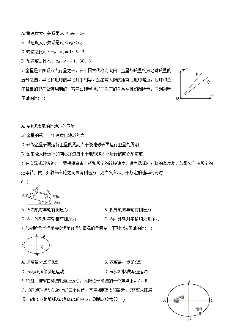 2023-2024学年陕西省西安市高一（下）期中物理试卷（含解析）02