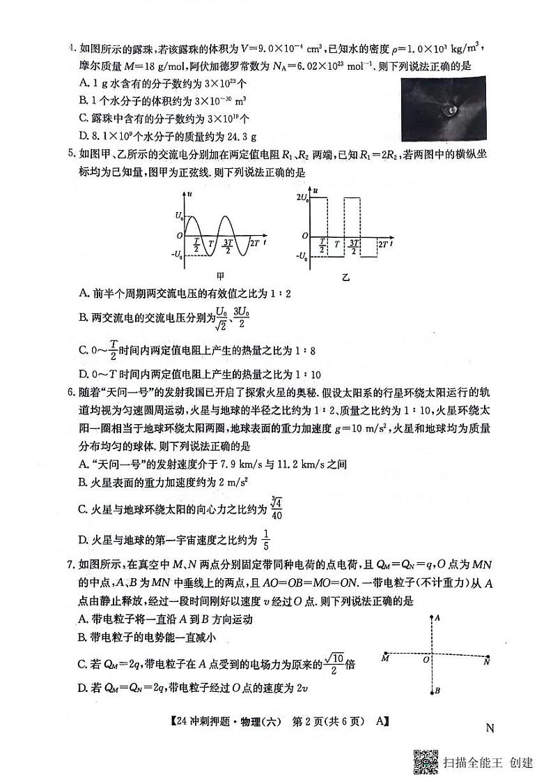 2024届辽宁省部分学校高三下学期联考（六）物理试题02