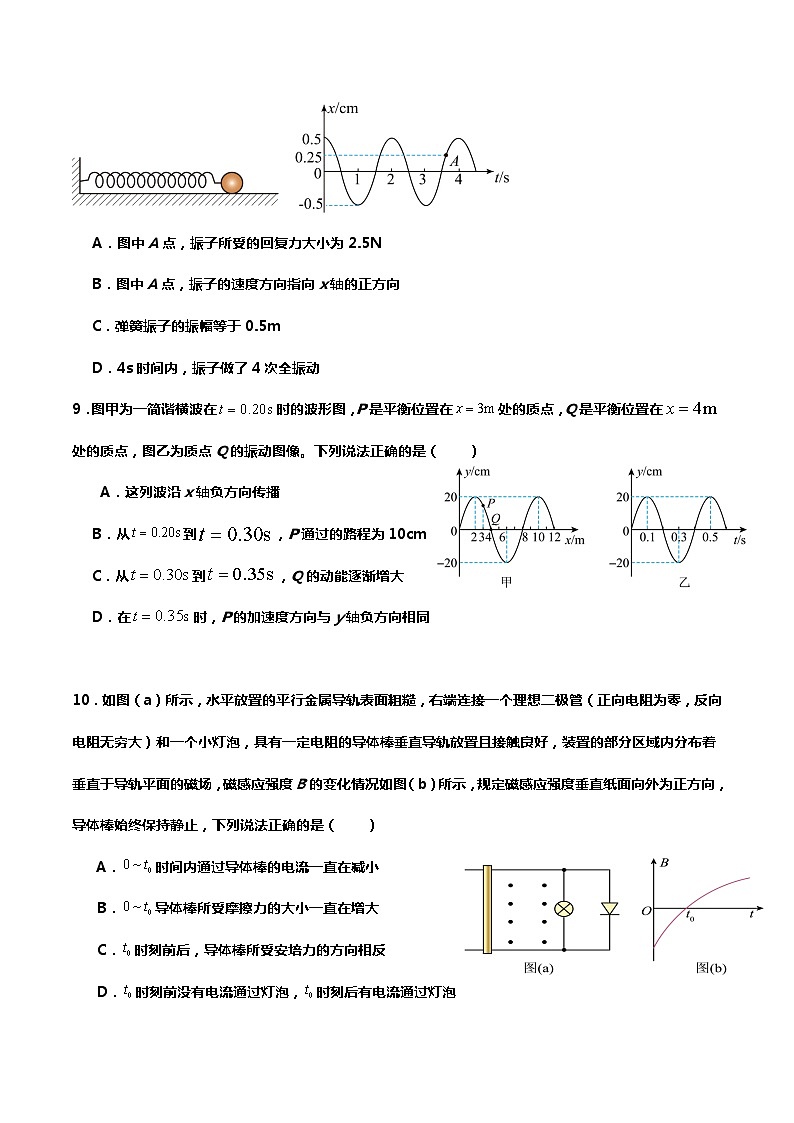 黑龙江省哈尔滨师范大学青冈实验中学校2023-2024学年高二下学期期中考试物理试卷03