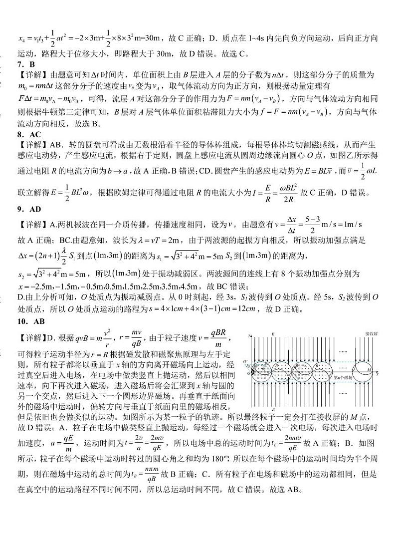 湖北省襄阳五中2024届第一次适应性考试（一模）物理答案第2页