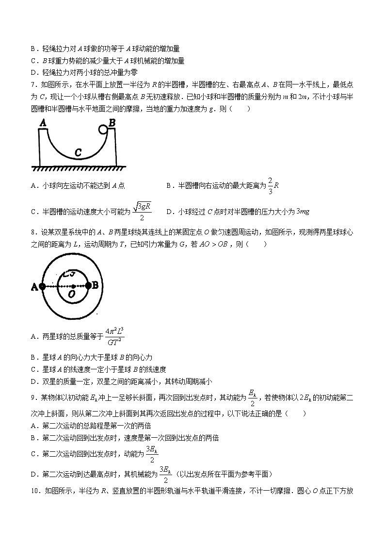 辽宁省东北育才学校2023-2024学年高一下学期期中考试物理试题(无答案)第3页