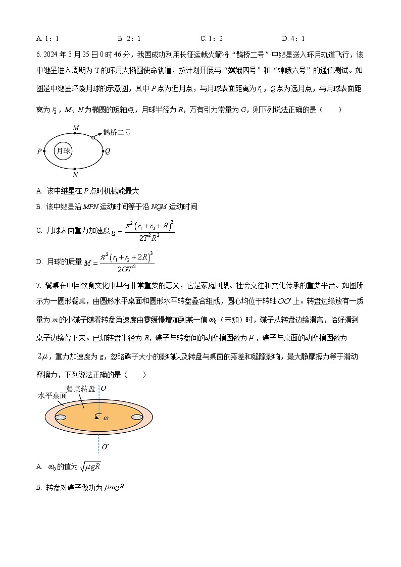 安徽省鼎尖联盟2024届高三下学期三模联考物理试题 Word版无答案第3页