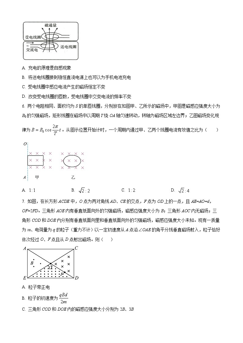 山东省菏泽市2023-20224学年高二下学期期中联考物理试卷（A）（原卷版）第3页