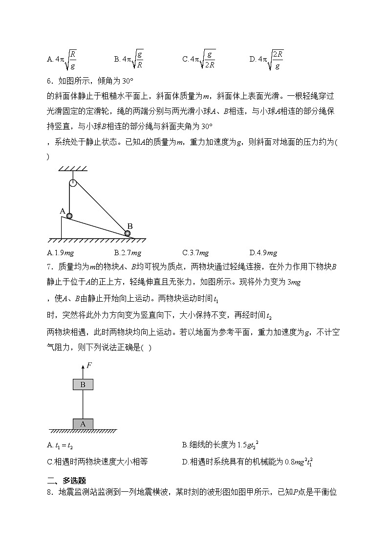 河北省唐山市2024届高三下学期二模考试物理试卷(含答案)第3页