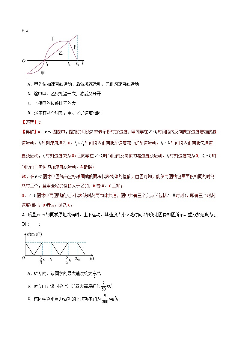 专题05 运动学的常见图像-【热重难点】最新高考物理一轮复习热点重点难点夯练与提升02