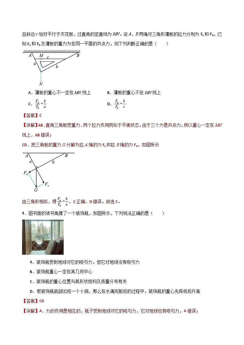 专题06 重力和弹力（解析版）第3页