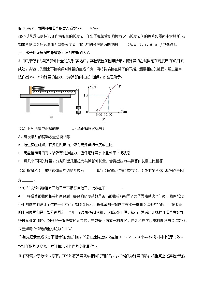 专题12 探究弹簧弹力与形变量的关系-【热重难点】最新高考物理一轮复习热点重点难点夯练与提升03