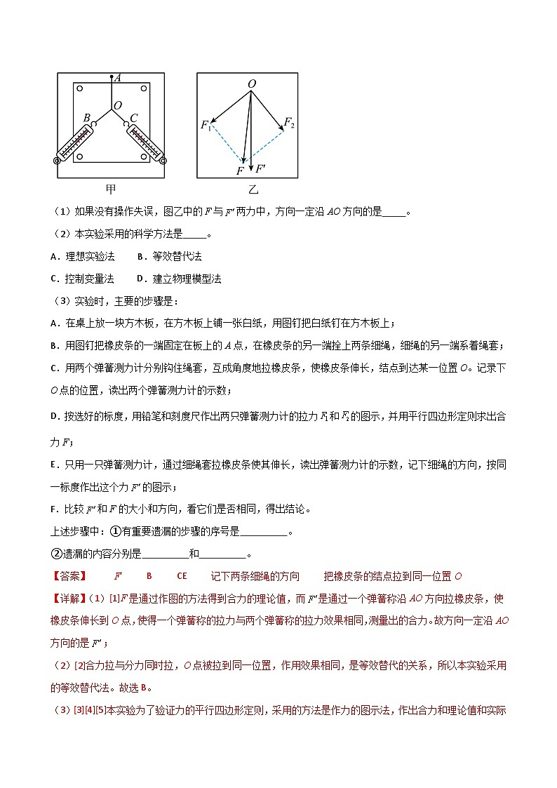 专题13 探究两个互成角度的力的合成规律-【热重难点】最新高考物理一轮复习讲义02