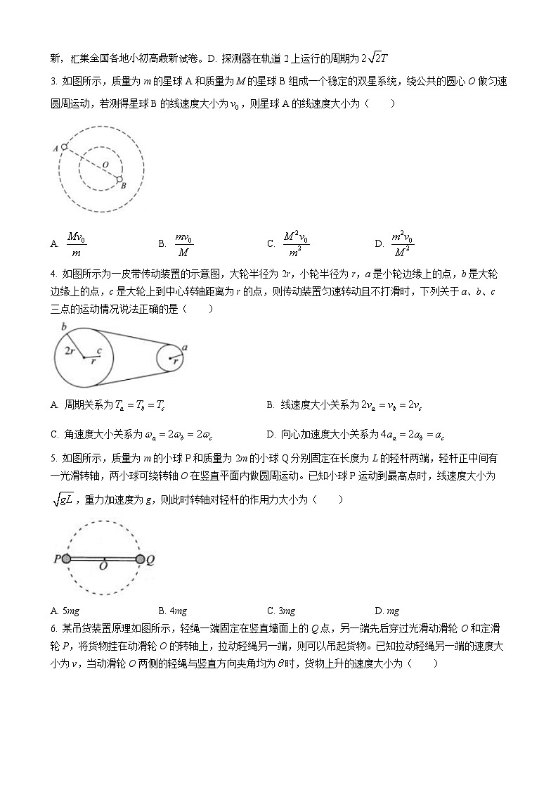 30，河南省周口市普通高中2023-2024学年高一下学期期中考试物理试卷02