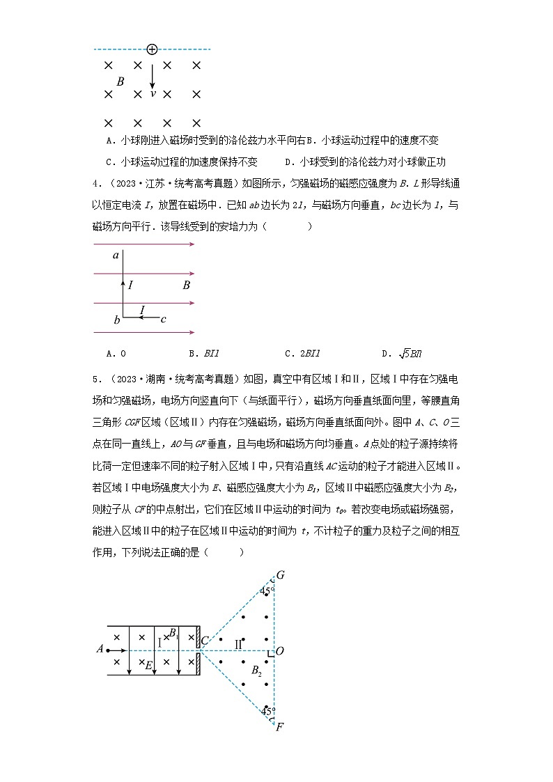 2019_2023近五年高考物理真题分类训练专题09磁场学生版第2页