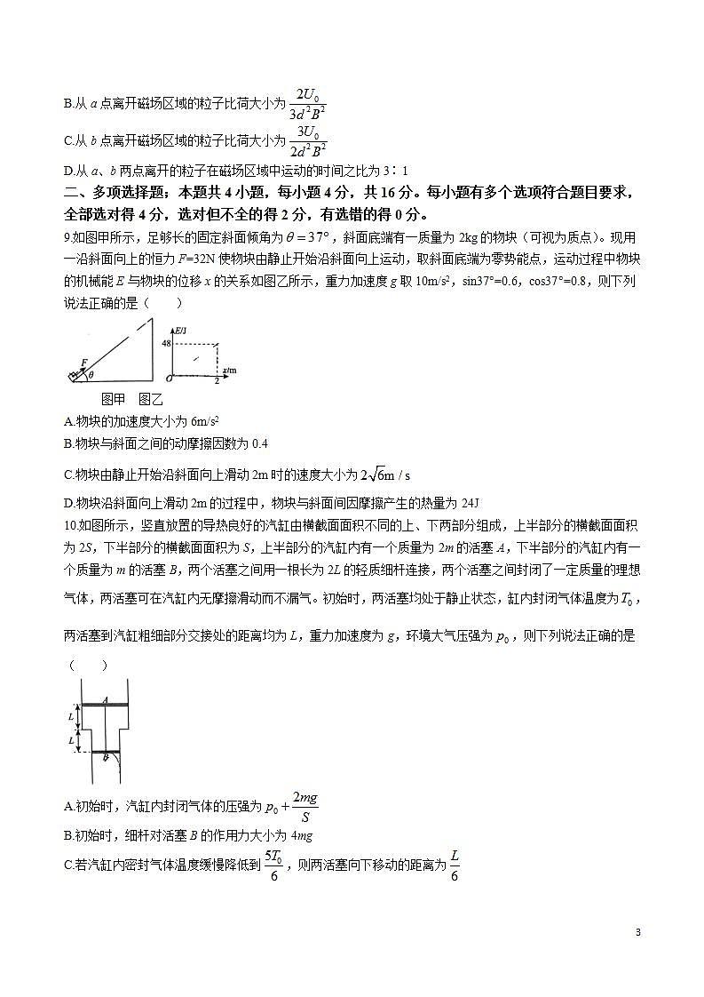 2024届山东省泰安市高三下学期三模物理试题（解析版）第3页