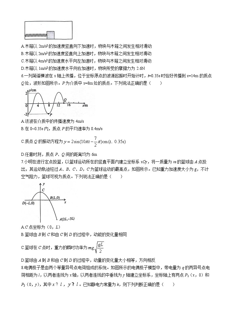 2024届安徽省阜阳市皖江名校联盟高三下学期模拟预测物理试题03