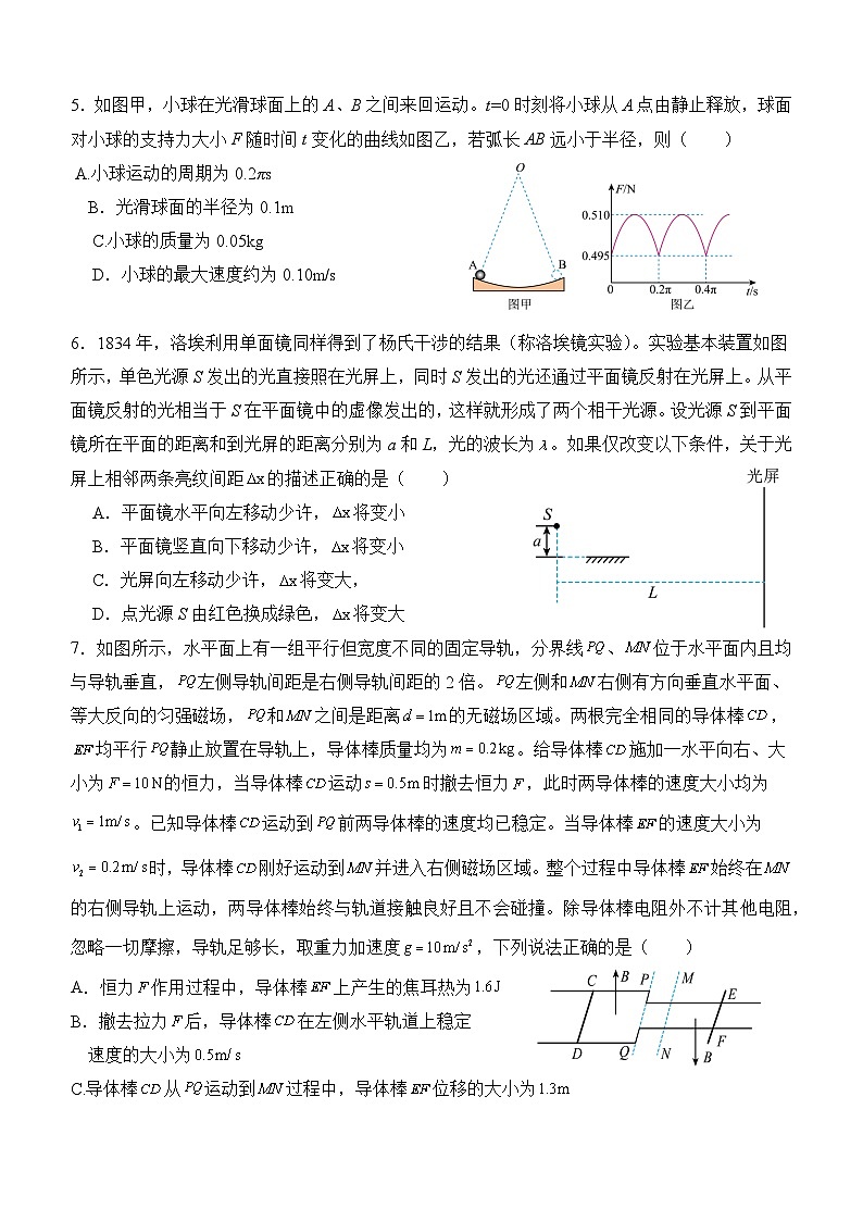 四川省泸州市龙马潭区2023-2024学年高二下学期5月期中考试物理试题02