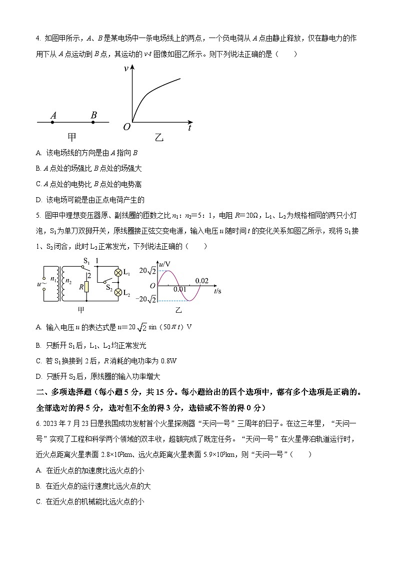 2024天津河北区高三下学期二模试题物理含解析02
