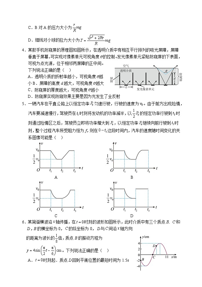 河北省承德市部分示范性高中2024届高三下学期二模物理试题（Word版附答案）第2页