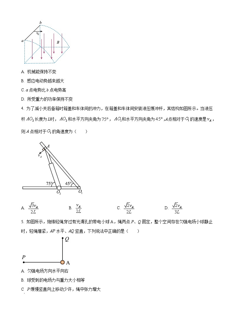 四川省成都锦江区嘉祥外国语高级中学2023-2024学年高三下学期第一次诊断性考试理科综合试题-高中物理 Word版无答案第2页