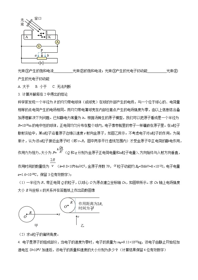 2024届上海市高三“新高考”最终质量调研物理试卷（原卷版）第2页