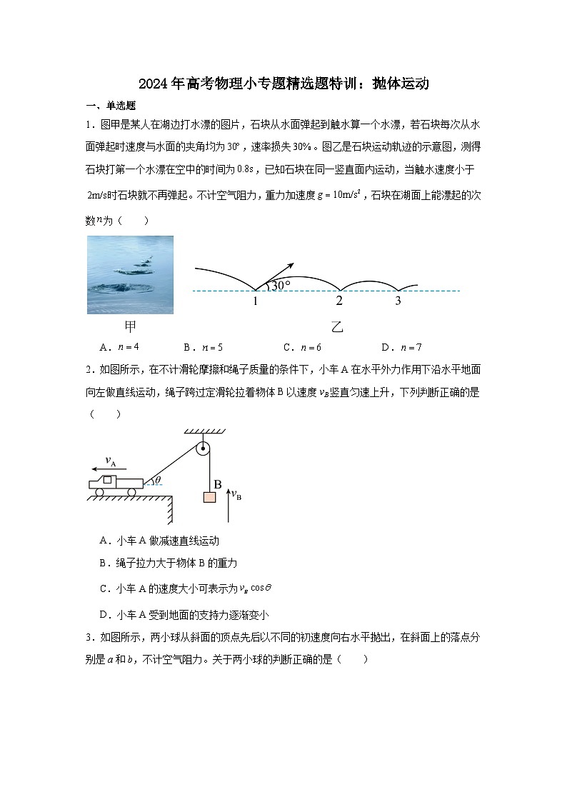 229，2024年高考物理小专题精选题特训：抛体运动第1页