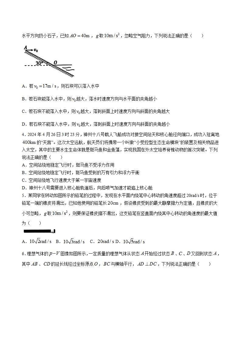 2024届湖北省荆州中学等宜荆荆随恩高三下学期5月联考（二模）物理试题（Word版）02