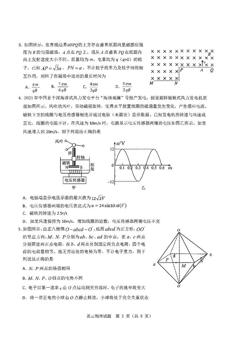 2024届山东省中学联盟高考考前热身押题物理试题02