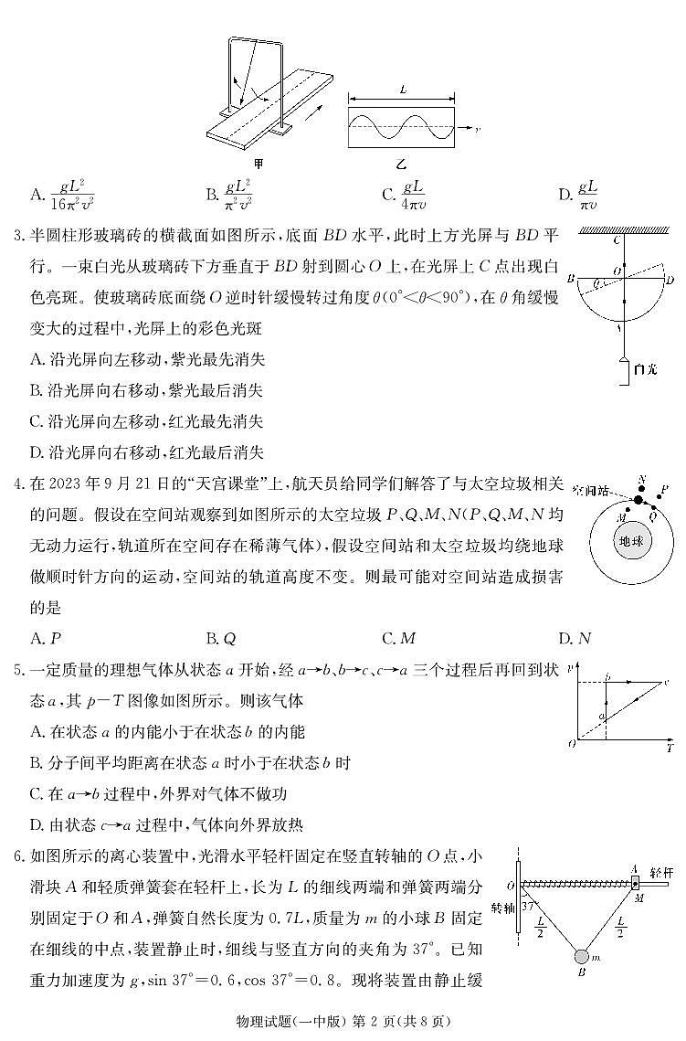 物理演练卷（一中高三二模）第2页