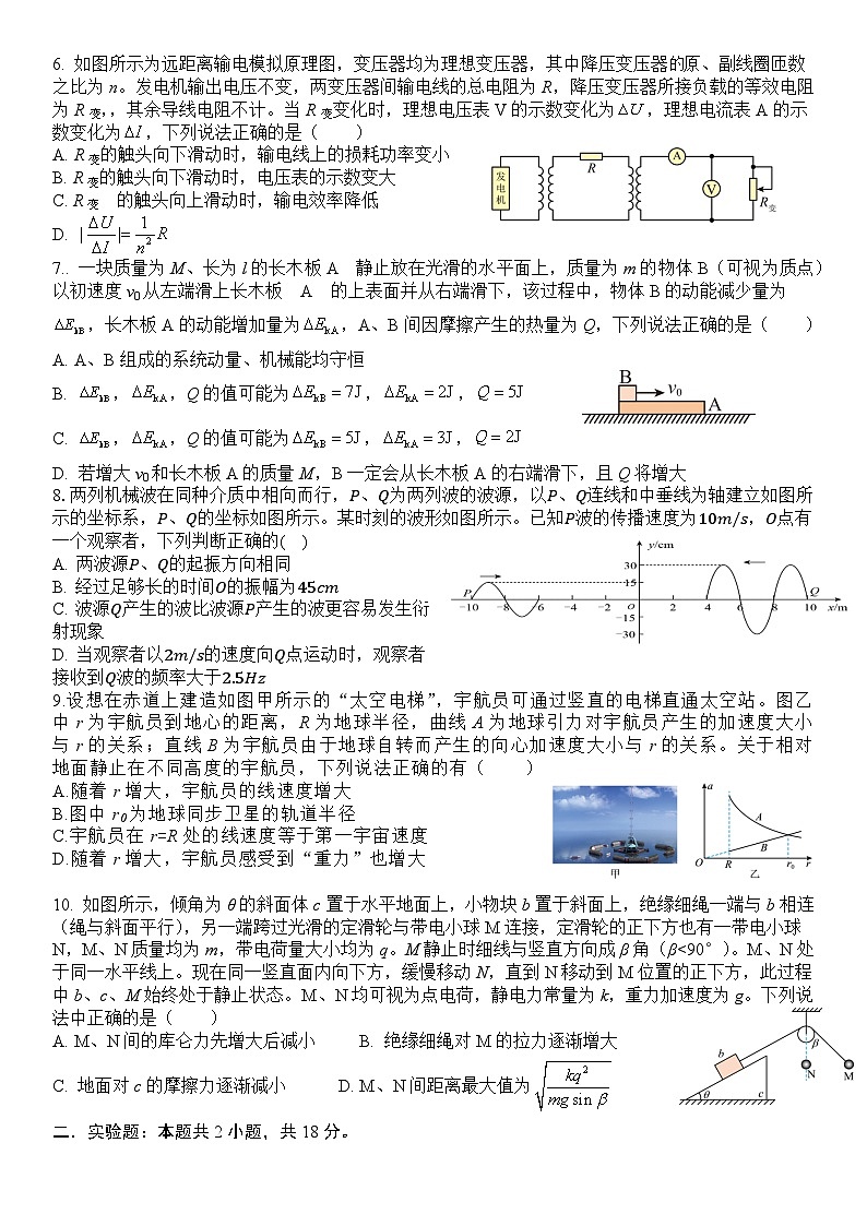 湖北省武汉市黄陂区第一高级中学2024届高三下学期模拟考试（三）物理试题（Word版附解析）第2页