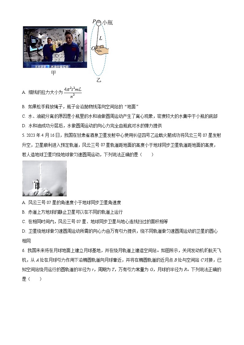 辽宁省重点高中沈阳市郊联体2023-2024学年高一下学期4月月考物理试题（原卷版）第2页