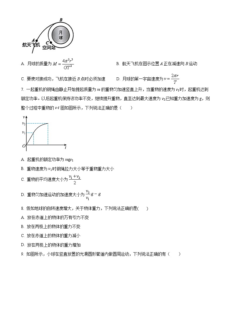 辽宁省重点高中沈阳市郊联体2023-2024学年高一下学期4月月考物理试题（原卷版）第3页