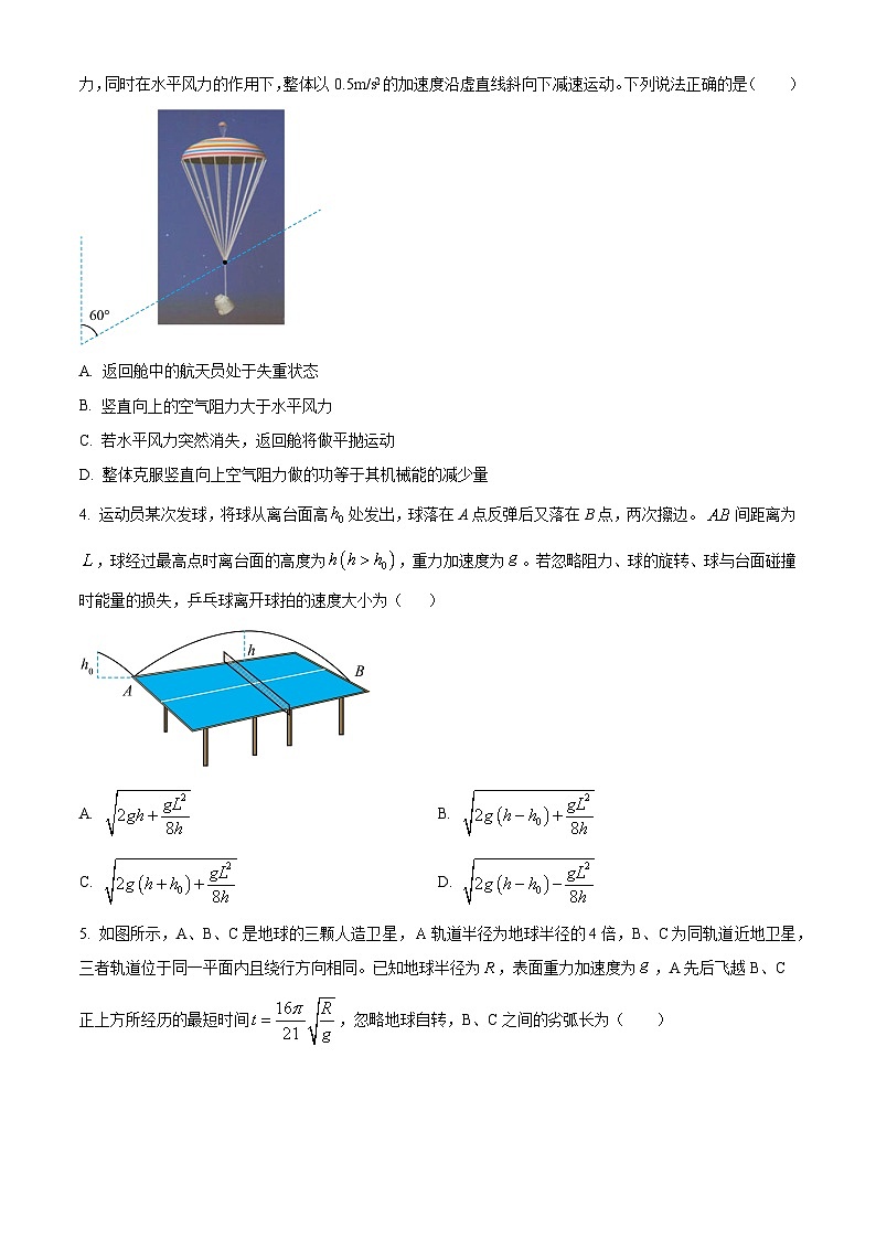 2024届山西省太原市高三高三下学期一模理综试卷-高中物理（原卷版+解析版）02