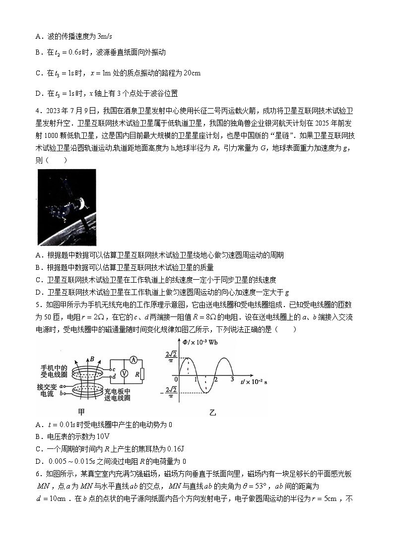 2024届湖南省一起考大联考高三下学期模拟考试物理试题（四）02