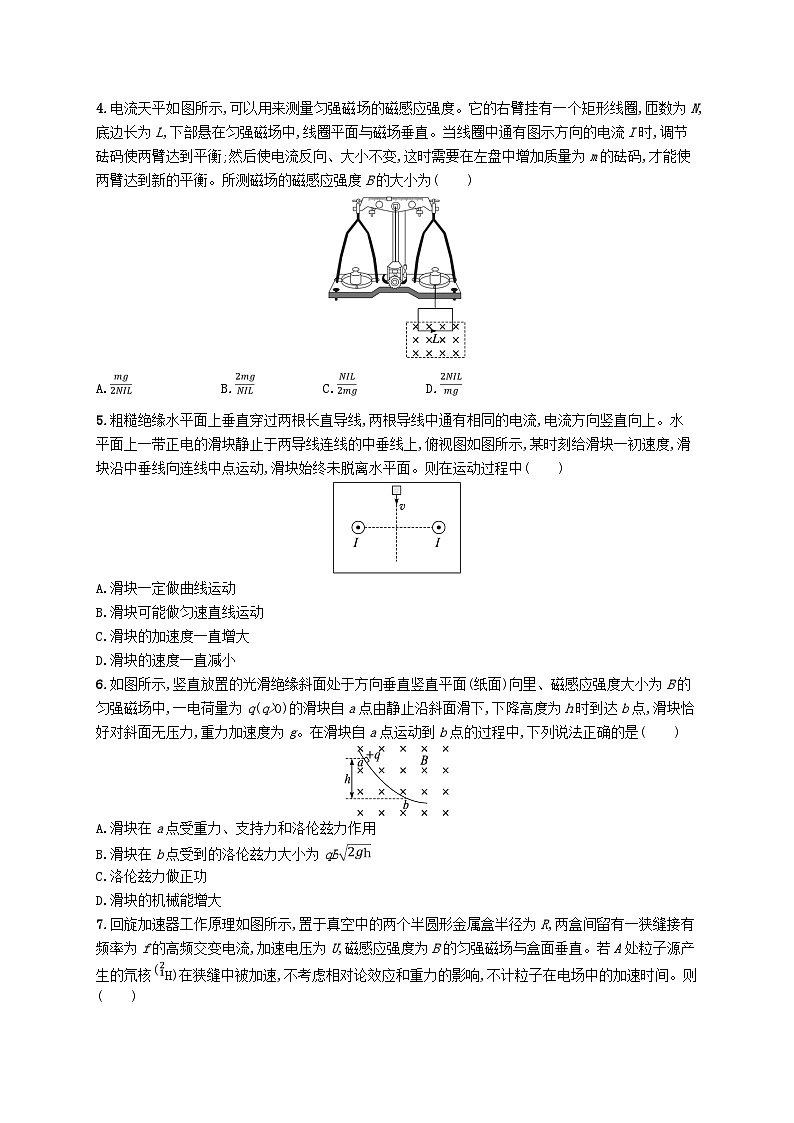 新高考浙江版2025届高考物理一轮总复习训练阶段检测6第10单元磁场(人教版)第2页