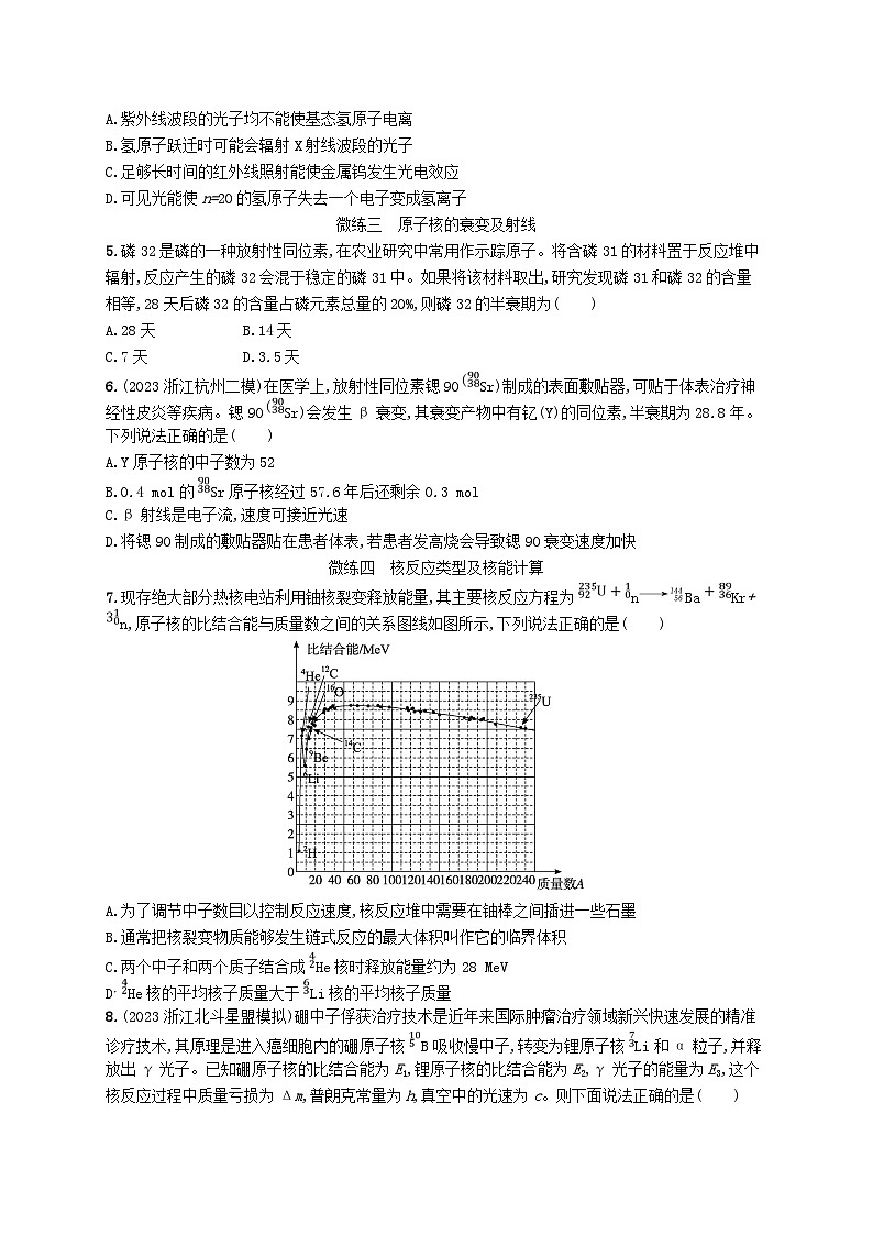 新高考浙江版2025届高考物理一轮总复习训练第14单元36原子结构原子核(人教版)第2页