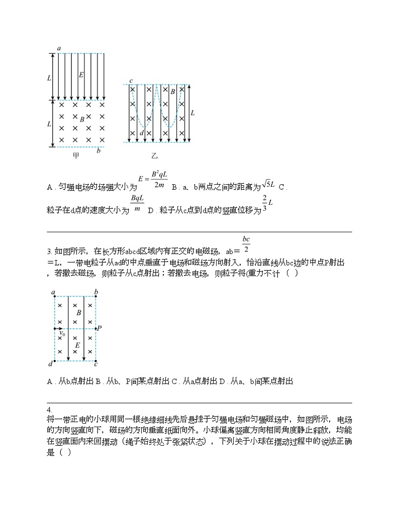 2024年高考物理二轮专题复习：带电粒子在复合场运动第2页